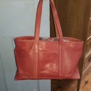Coach Red Leather Tote Bag